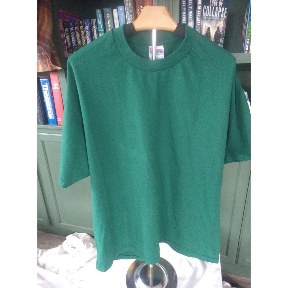 Vintage Hanes Heavyweight  Men's Green Crew Neck Short Sleeve T-Shirt XL